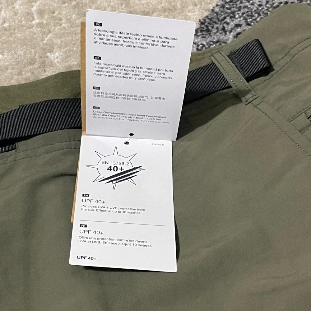The North Face Paramount Trail Convertible Pants Mens 40x32 Green Hiking UPF New